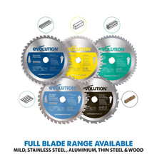 Refurbished B-Stock Evolution S185CCSL 185mm Circular Saw with TCT Mild Steel Cutting Blade