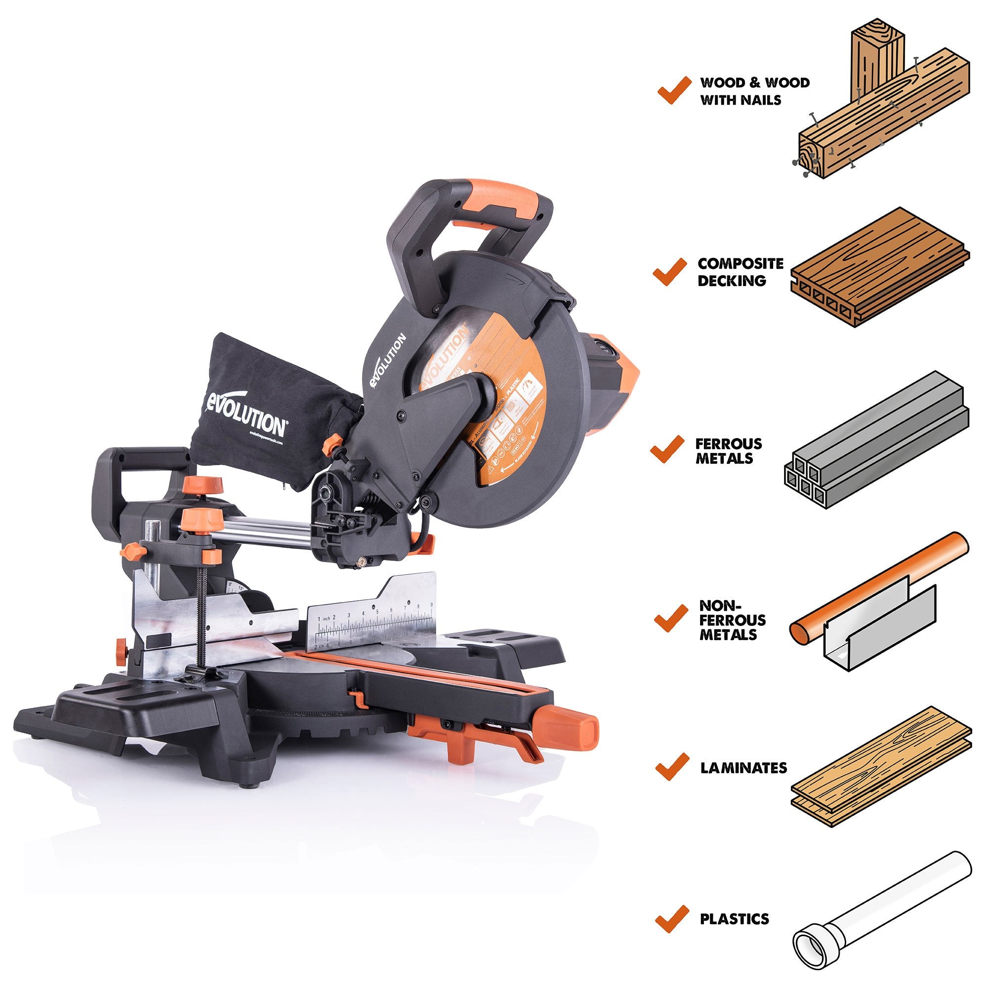 R255SMS+: Sliding Miter Saw With 10 in. Multi-Material Cutting Blade (Refurbished Like New)