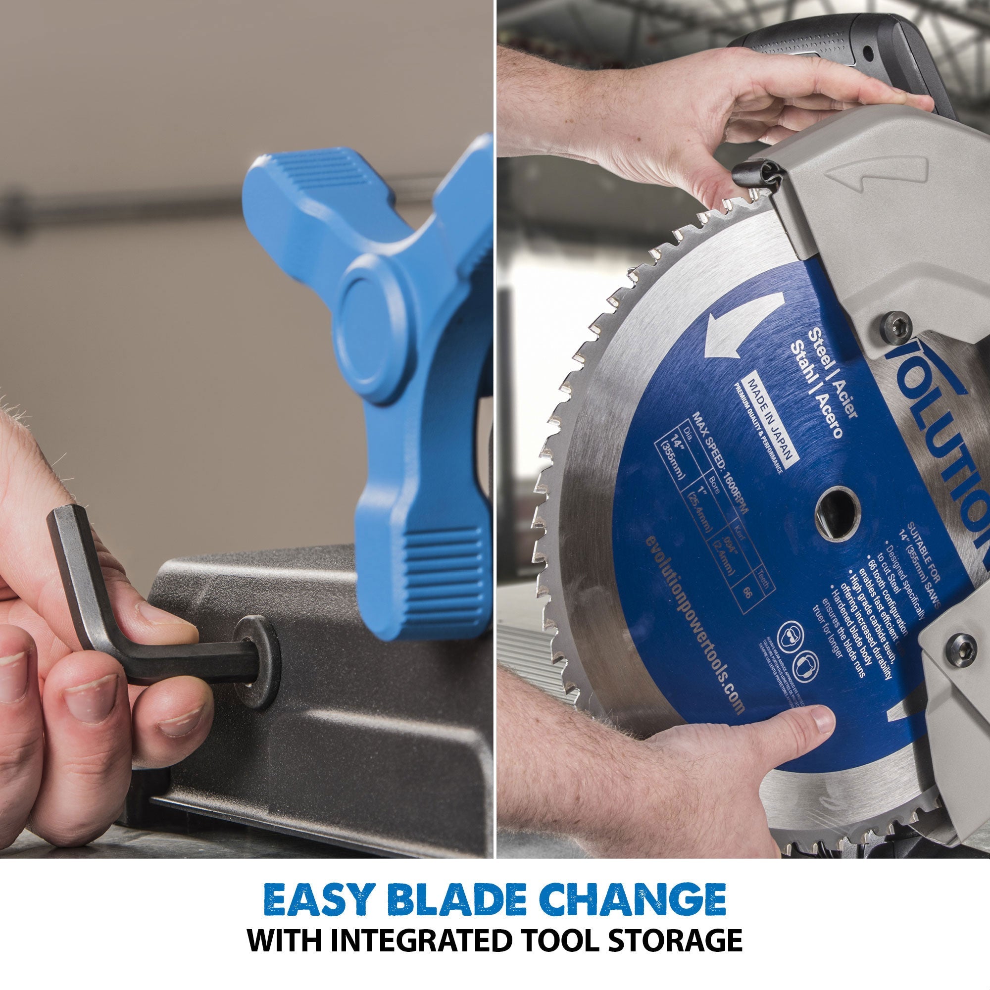 Evolution S355CPS 355mm Metal Cutting Chop Saw With Metal Cutting TCT Blade