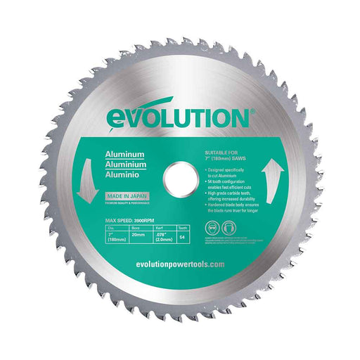 Evolution 180mm Aluminium Cutting 54T Blade - Evolution Power Tools UK