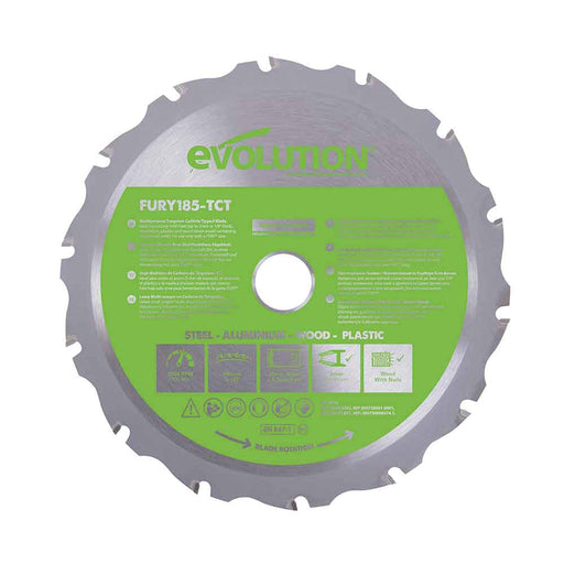 Evolution 185mm Multi-Material Cutting 16T Blade - Evolution Power Tools UK