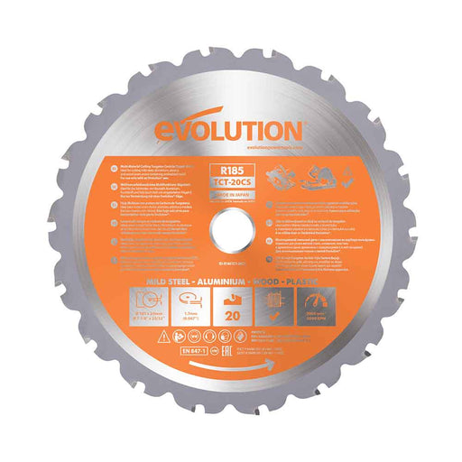 Evolution 185mm Multi-Material Cutting 20T Blade (Circular Saws & RAGE4 Only) - Evolution Power Tools UK