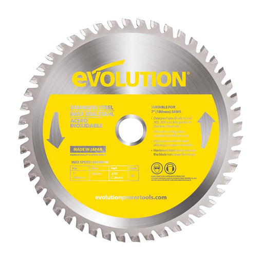 Evolution 185mm Stainless Steel Cutting 48T Blade - Evolution Power Tools UK
