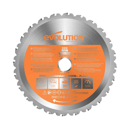 Evolution 210mm Multi-Material Cutting 24T Blade - Evolution Power Tools UK