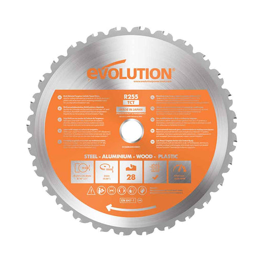 Evolution 255mm Multi-Material Cutting 28T Blade - Evolution Power Tools UK