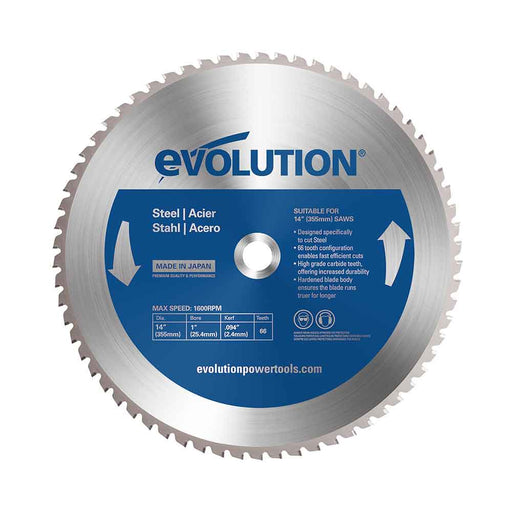 Evolution 355mm Mild Steel Cutting 66T Blade - Evolution Power Tools UK