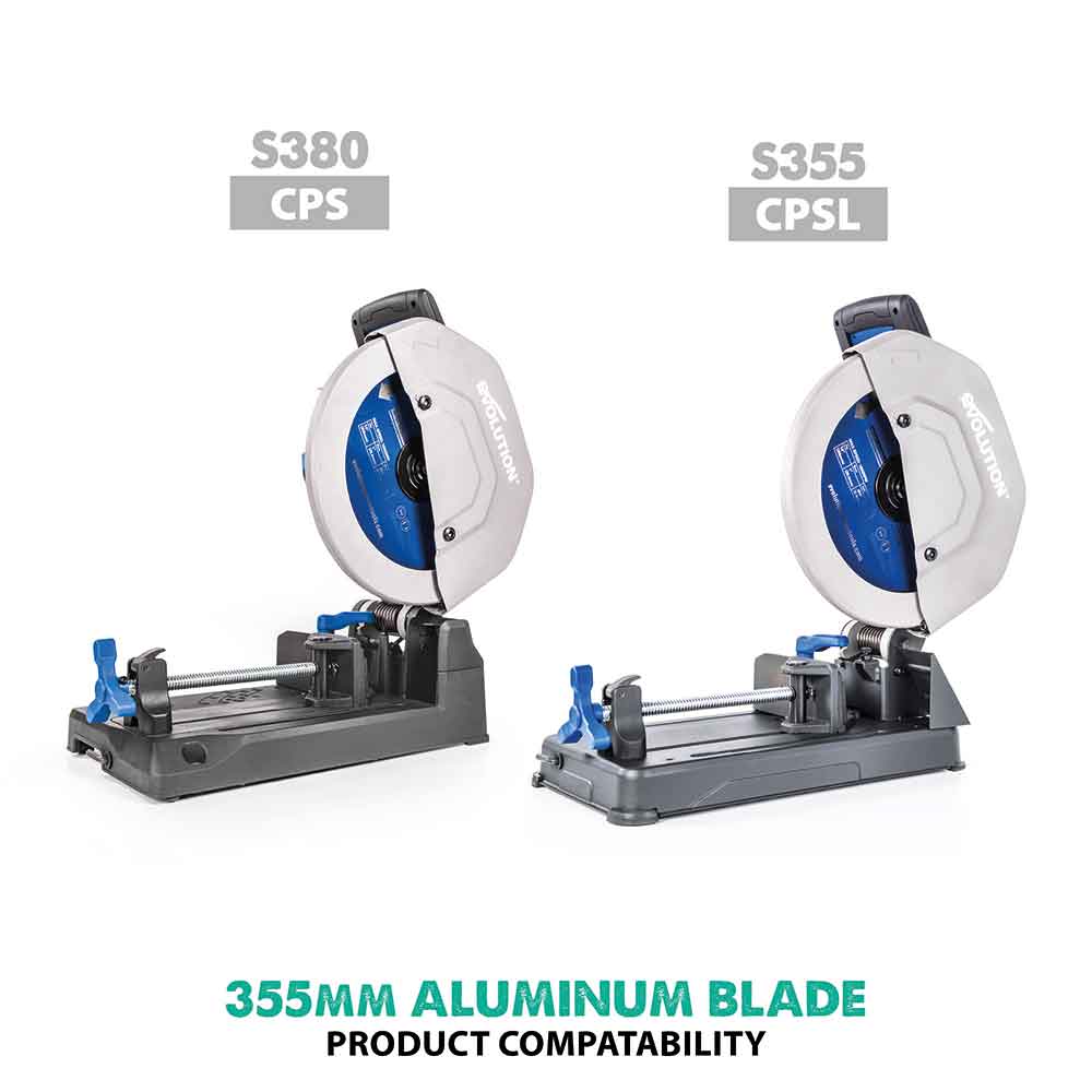 Evolution 355mm Aluminium Cutting 80T TCT Chop Saw Blade