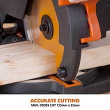 Evolution R210CMS+ 210mm 1200w Compound Mitre Saw With TCT Multi-Material Cutting Blade