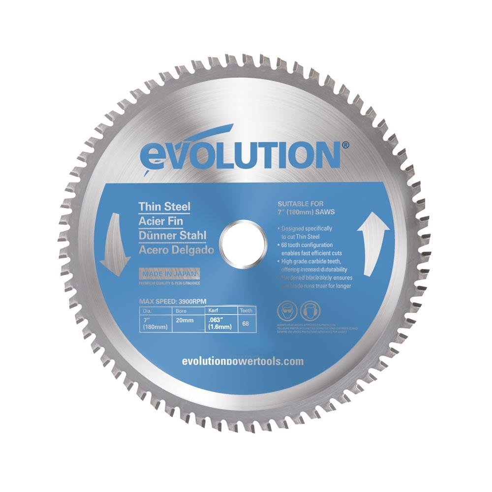Evolution 180mm Thin Steel Cutting 68T TCT Circular Saw Blade