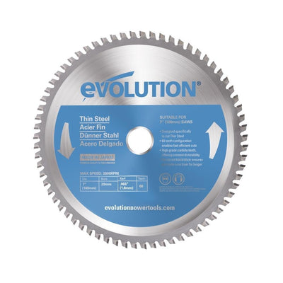 Evolution 180mm Thin Steel Cutting 68T TCT Circular Saw Blade