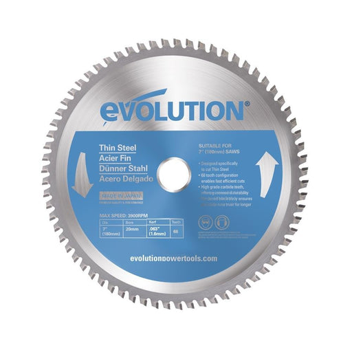 Evolution 180mm Thin Steel Cutting 68T Blade - Evolution Power Tools UK