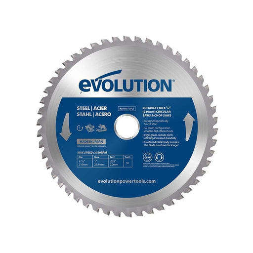 Evolution 210mm Mild Steel Cutting 50T TCT Circular Saw Blade - Evolution Power Tools UK