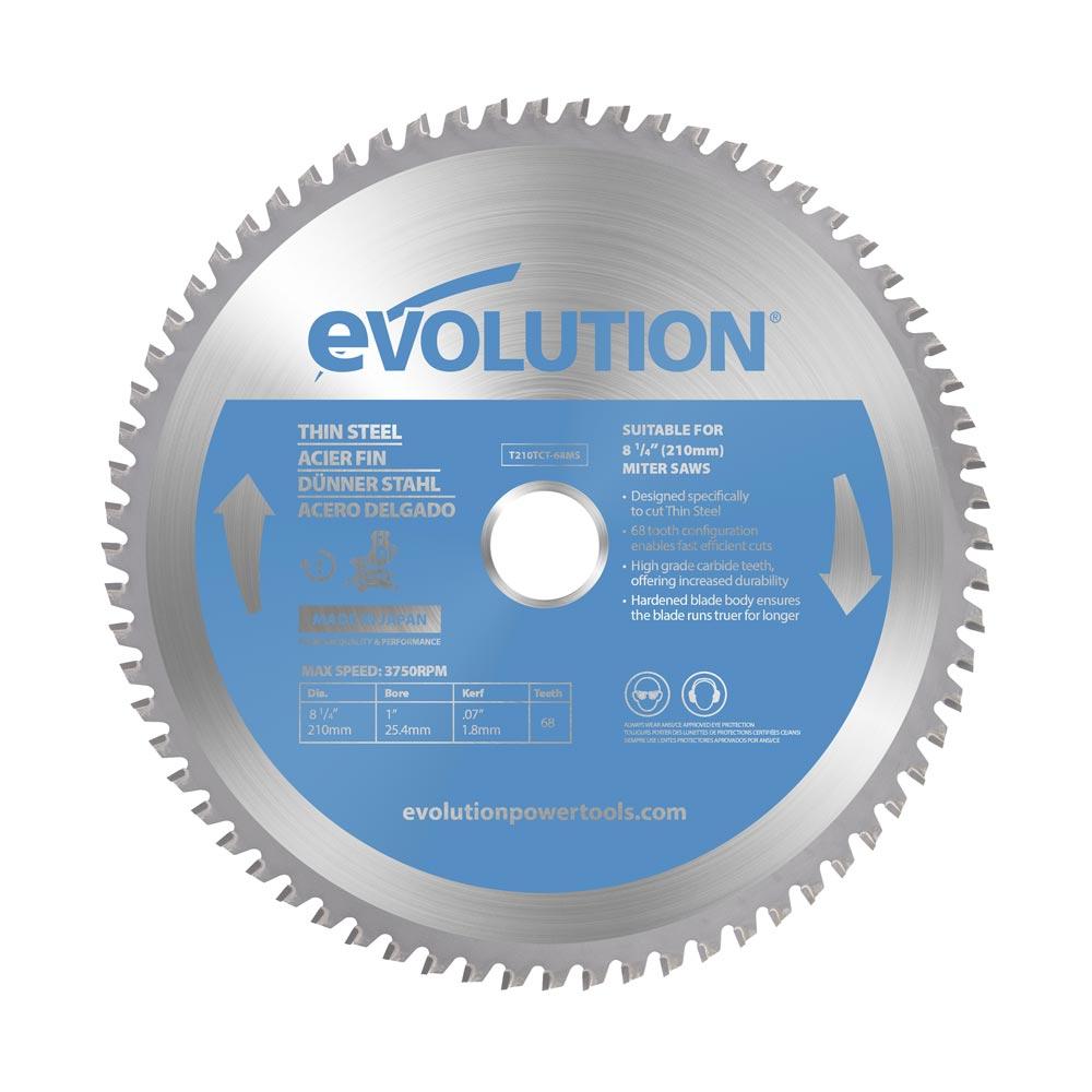 Evolution 210mm Thin Steel Cutting 68T TCT Mitre Saw Blade