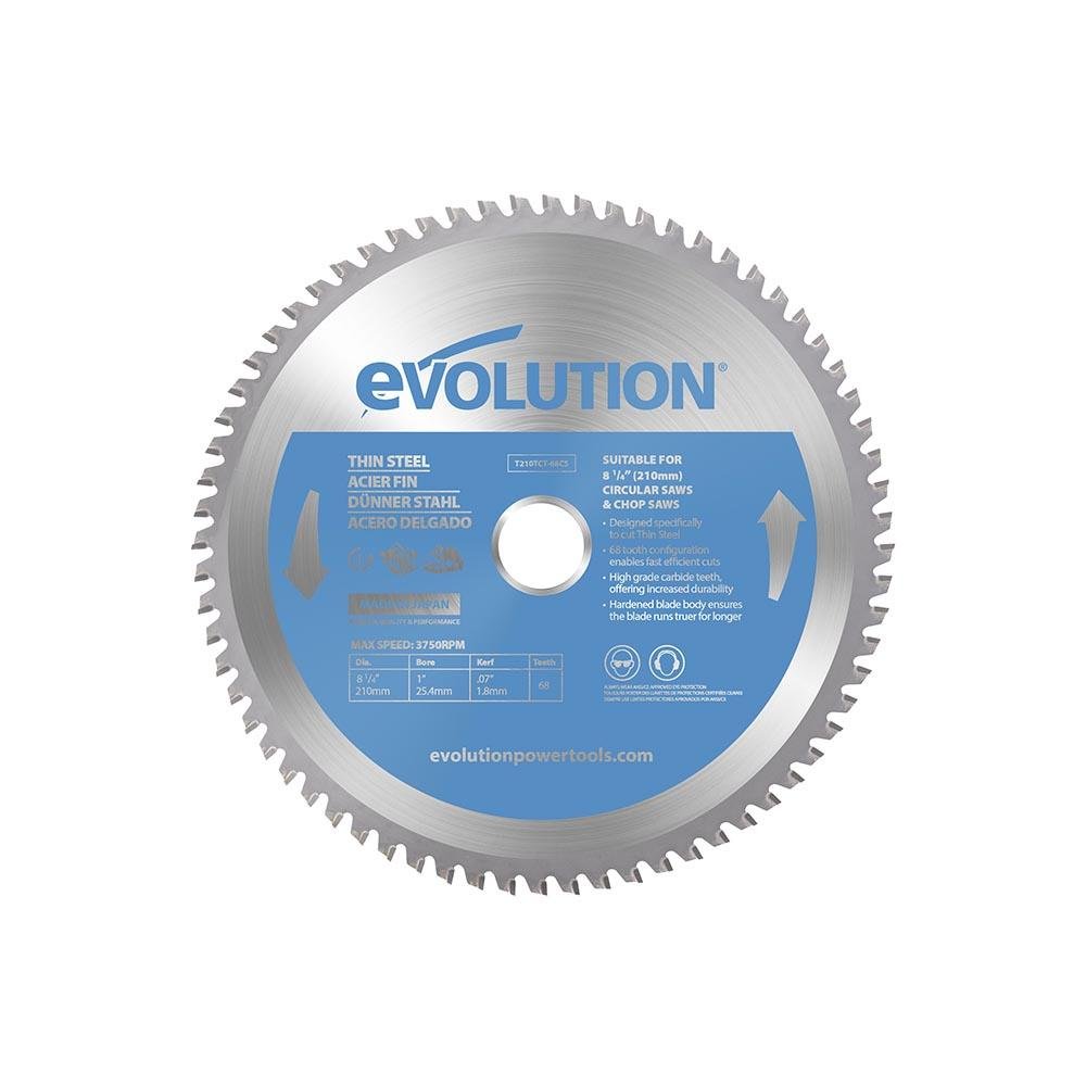Evolution 210mm Thin Steel Cutting 68T TCT Circular Saw Blade