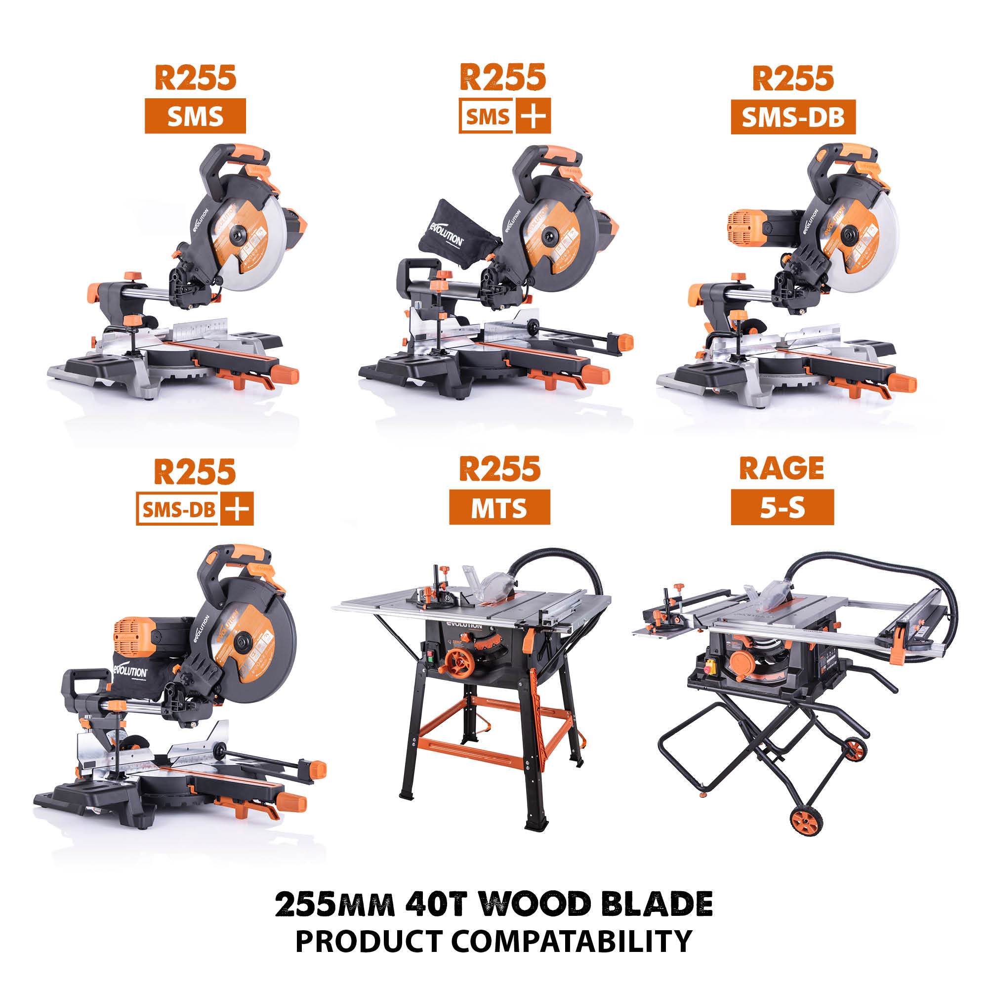 Evolution 255mm General Wood Blade 40T