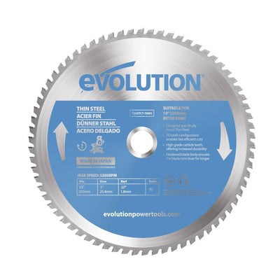 Evolution 255mm Thin Steel Mitre Saw Blade 70T