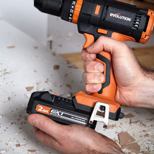 Evolution Cordless 18v 2Ah EXT Li-Ion Battery R18BAT-Li2 - Evolution Power Tools UK