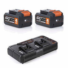 Evolution Cordless Dual Port Li-Ion 18v EXT Fast Charger & Double Battery Pack Bundle