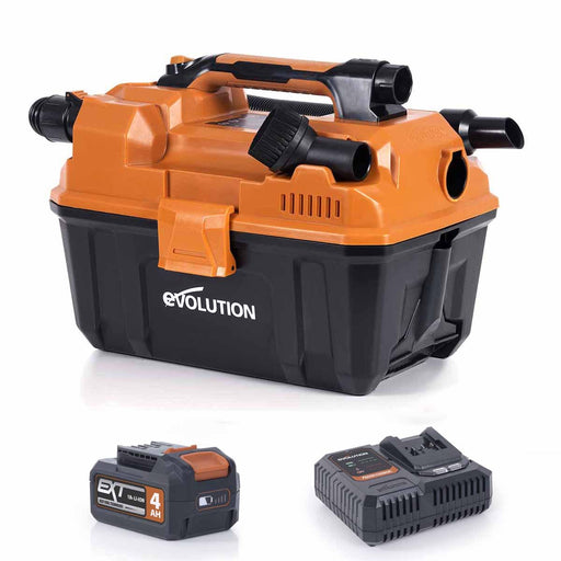 Evolution Cordless 18v EXT Li-Ion R11VAC-Li Wet and Dry Workshop Vacuum - Evolution Power Tools UK