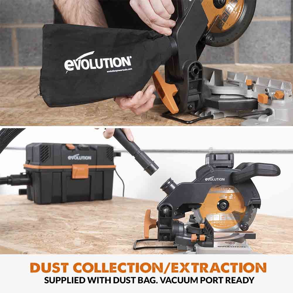 Evolution Cordless R185CMS-Li 185mm Compound Mitre Saw & Stand Bundle