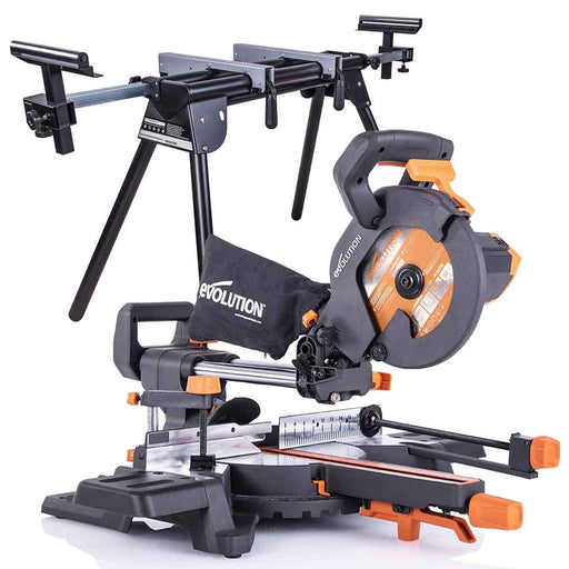 Evolution R185SMS+ 185mm Sliding Compound Mitre Saw & Mitre Saw Stand Bundle - Evolution Power Tools UK