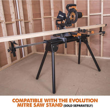 Evolution R210SMS+ 210mm Sliding Mitre Saw & Stand Bundle