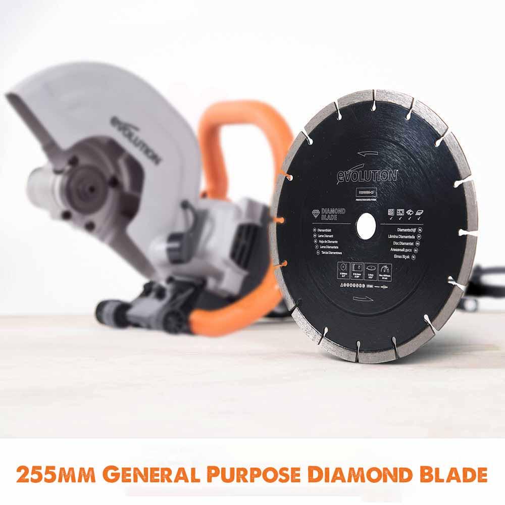 Evolution R255DCT Diamond Disc Cutter Blade Variety Pack 22.2mm Bore
