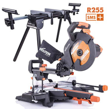 Evolution R255SMS+ 255mm Sliding Compound Mitre Saw & Stand Bundle