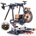 Evolution R255SMS-DB+ 255mm Double Bevel Mitre Saw & Stand Bundle