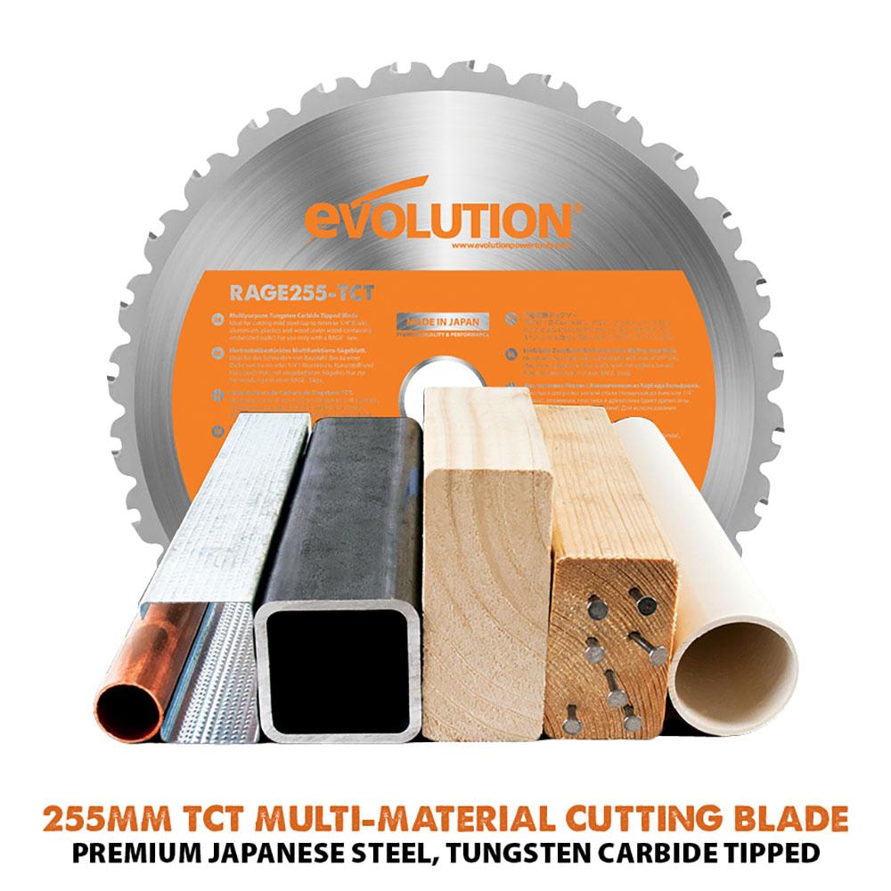 Evolution RAGE5-S 255mm Table Saw With 28T Multi-Material & 60T Fine Wood Blade Bundle