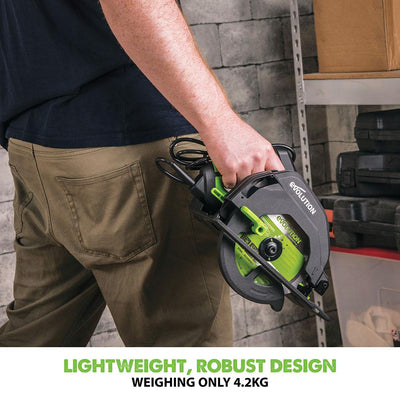 Evolution F165CCSL - 165mm Circular Saw with TCT Multi-Material Cutting Blade (230v)