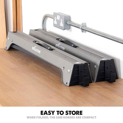 Evolution Metal Saw Horse With Folding Legs 500kg Max Load(Twin-Pack)
