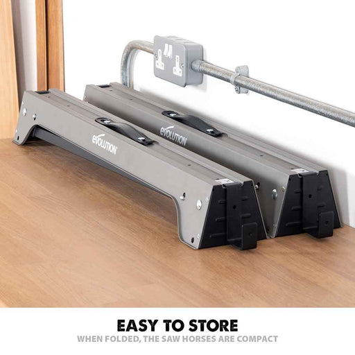 Evolution Metal Saw Horse With Folding Legs (Twin-Pack) - Evolution Power Tools UK