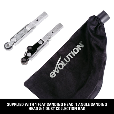 Ponceuse à bande fine électrique Evolution 400 W, lime électrique 230 V avec 3 bandes abrasives