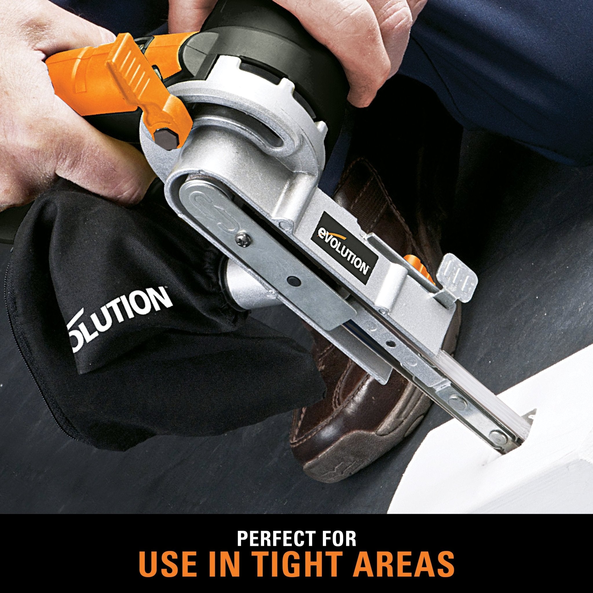 Ponceuse à bande fine électrique Evolution 400 W, lime électrique 230 V avec 3 bandes abrasives