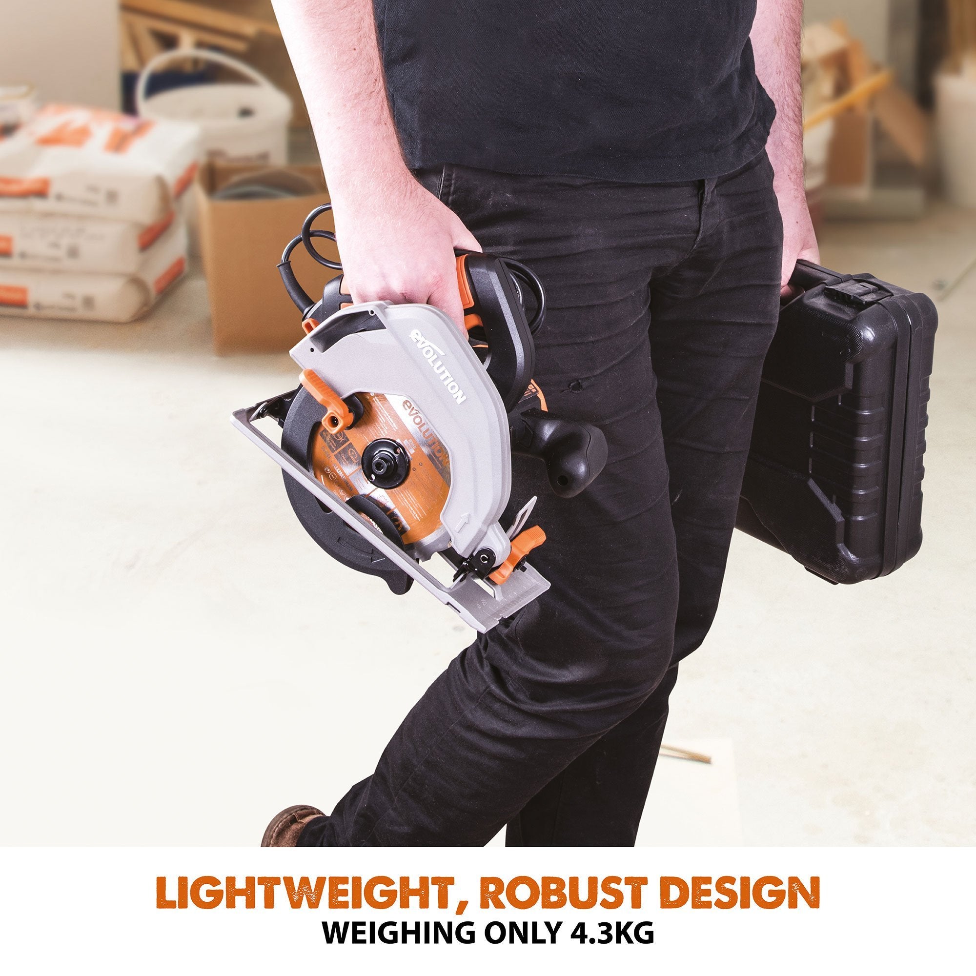 Scie circulaire Evolution R165CCSL 165 mm avec lame de coupe multi-matériaux TCT