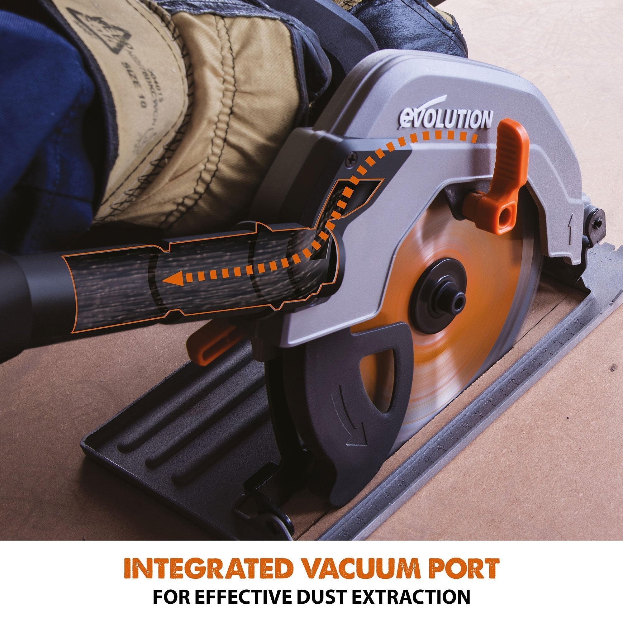 Scie circulaire Evolution R165CCSL 165 mm avec lame de coupe multi-matériaux TCT