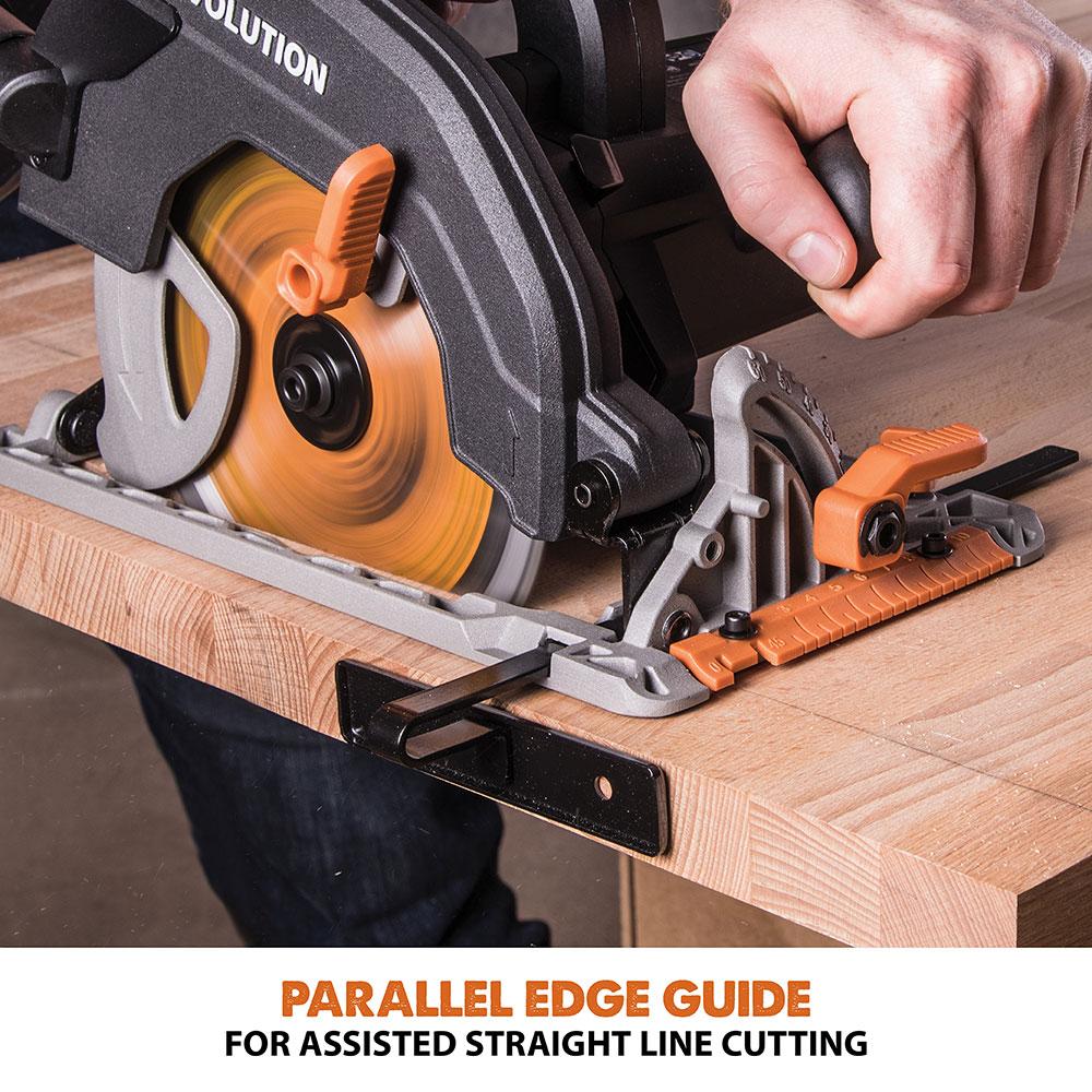 Evolution R185CCS 185mm Circular Saw with TCT Multi-Material Cutting Blade