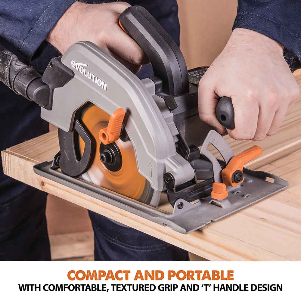 Scie circulaire Evolution R185CCSL 185 mm avec lame de coupe multi-matériaux TCT