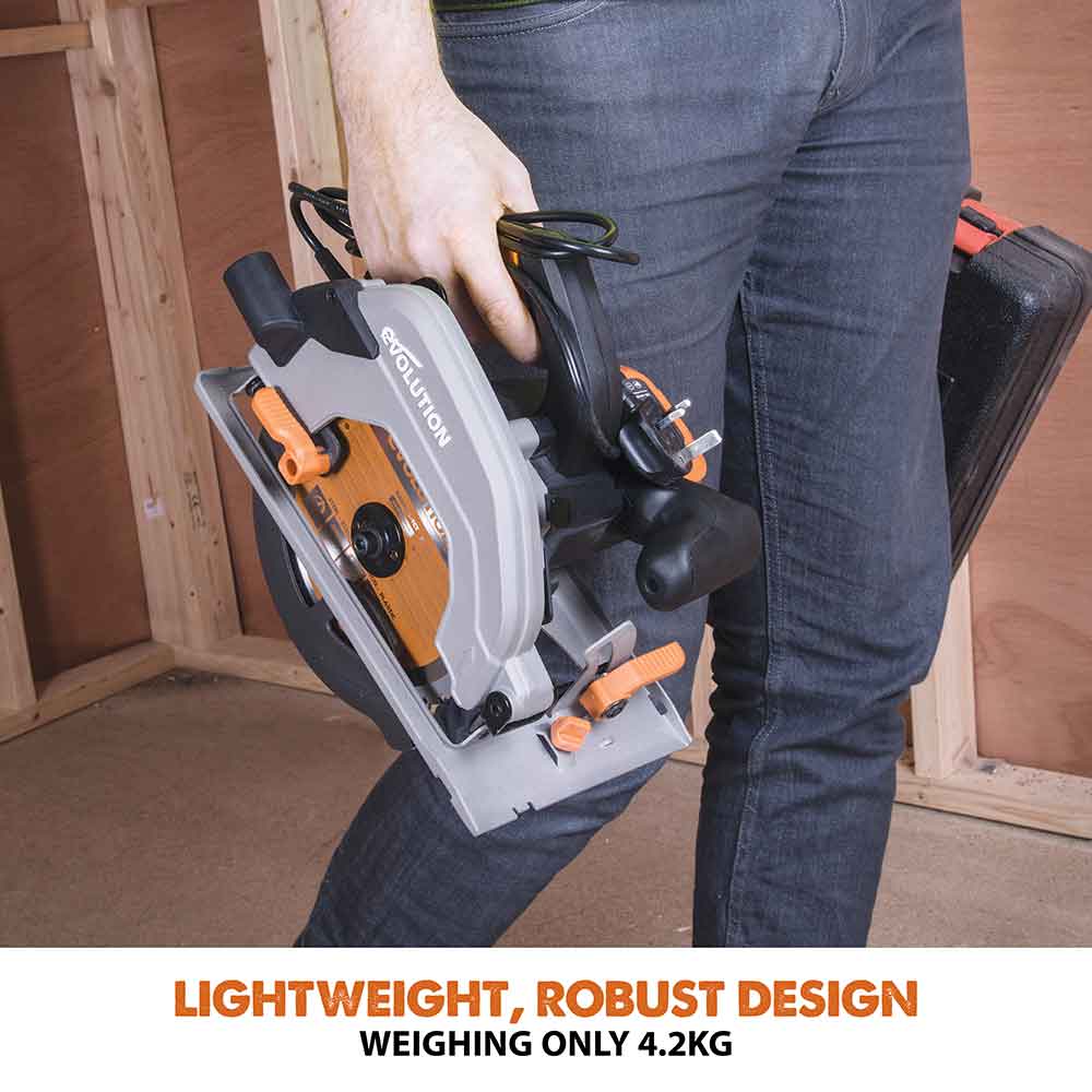 Scie circulaire Evolution R185CCSL 185 mm avec lame de coupe multi-matériaux TCT