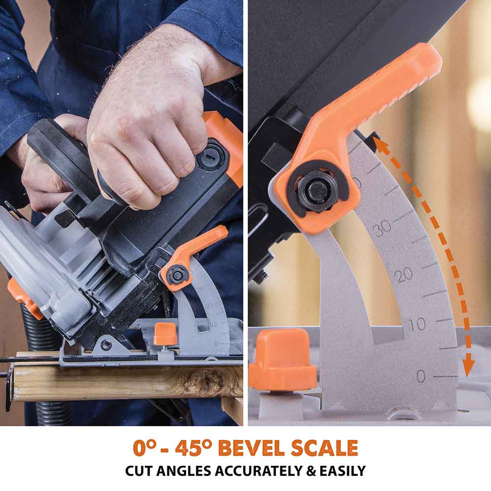 Scie circulaire Evolution R185CCSL 185 mm avec lame de coupe multi-matériaux TCT