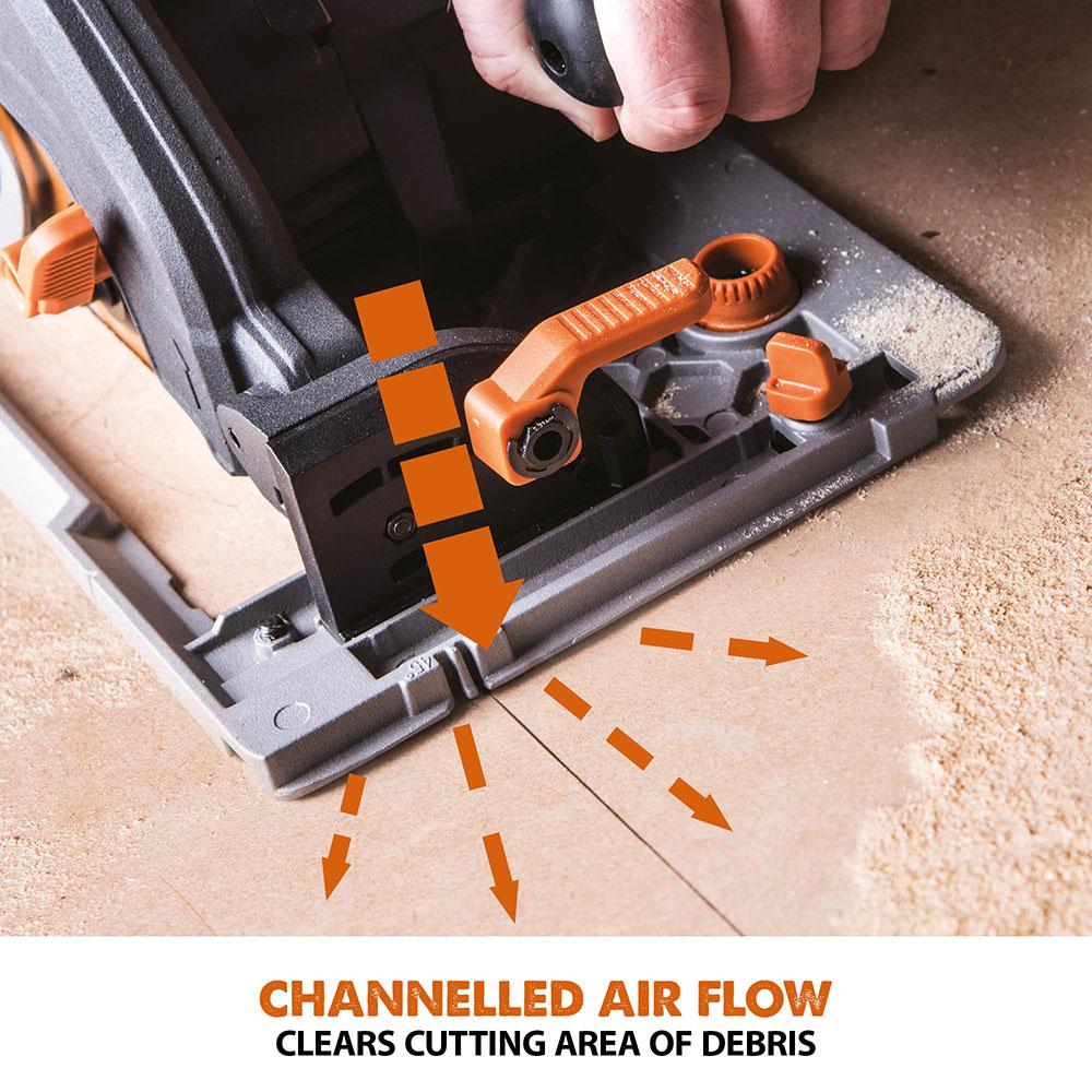 Scie circulaire Evolution R185CCSX+ 185 mm avec lame de coupe multi-matériaux TCT