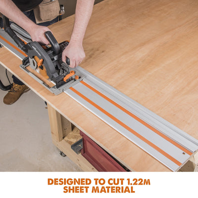 Evolution R185CCSX+ Handheld Circular Saw and 1.4m Track Bundle (2x700mm)