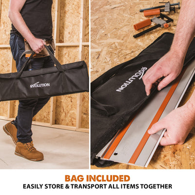 Evolution R185CCSX+ Handheld Circular Saw and 1.4m Track Bundle (2x700mm)
