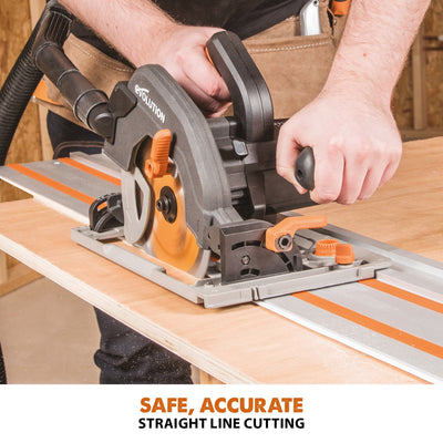 Evolution R185CCSX+ Handheld Circular Saw and 1.4m Track Bundle (2x700mm)