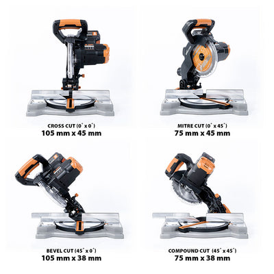 Evolution Cordless R185CMS-Li 185mm Compound Mitre Saw & Stand Bundle