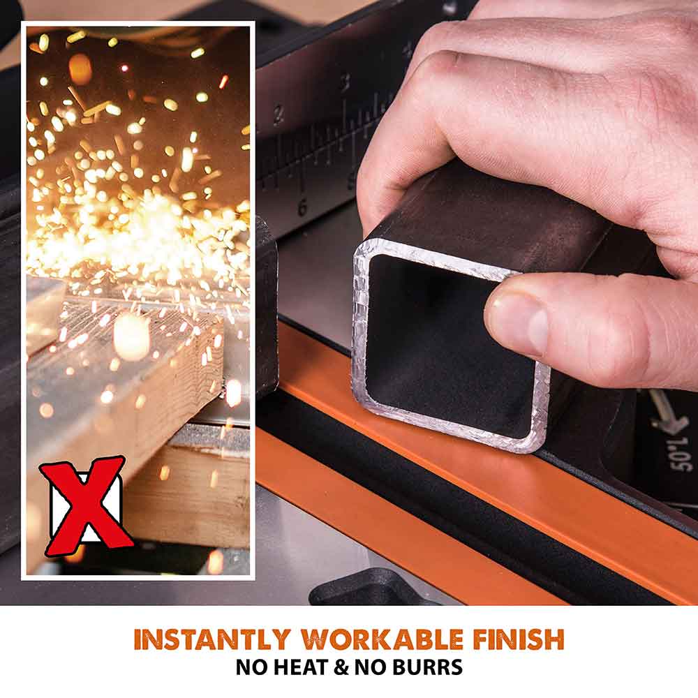 Evolution R185SMS+ 185mm Sliding Compound Mitre Saw With TCT Multi-Material Cutting Blade (230V)