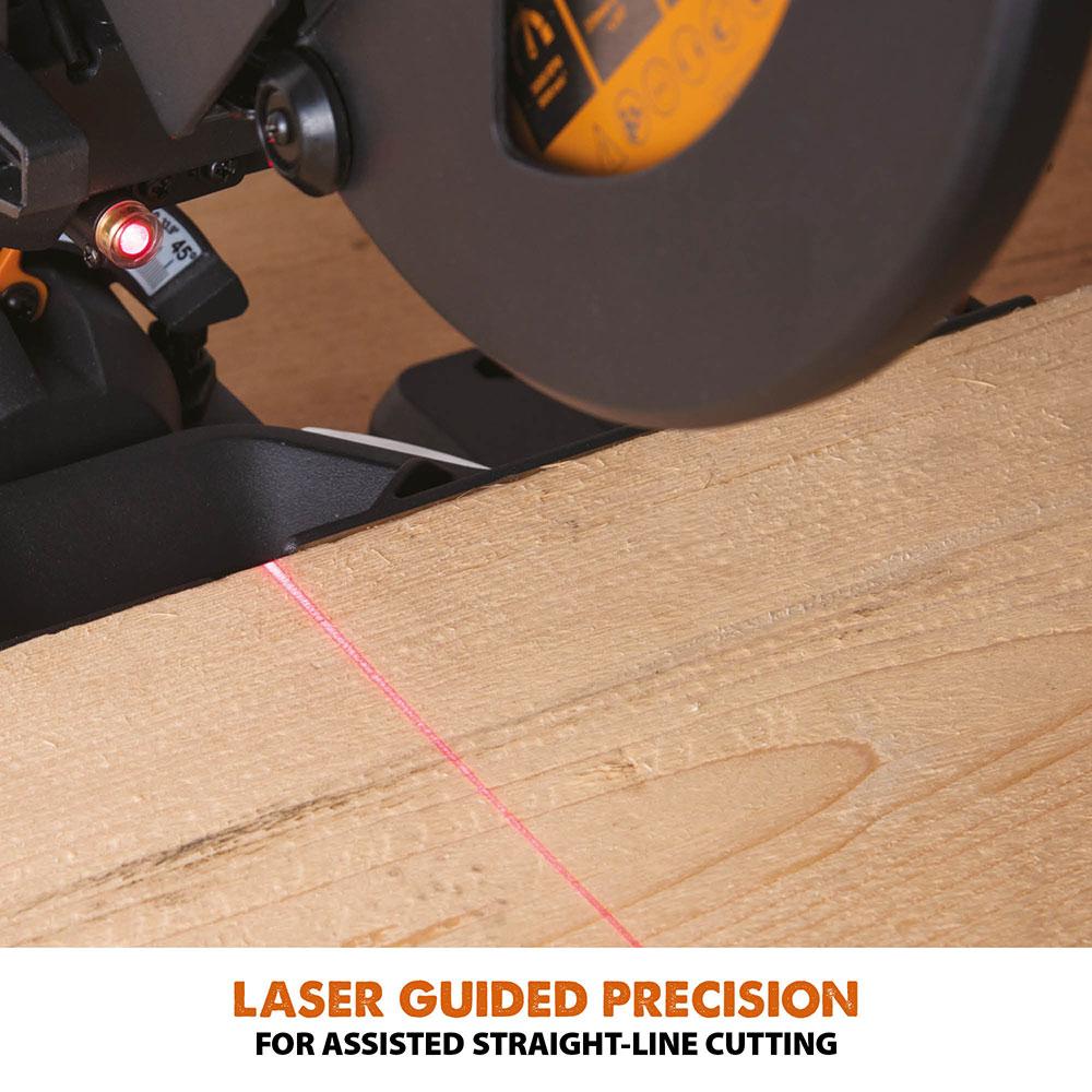 Evolution R210SMS+ 210mm Sliding Compound Mitre Saw With TCT Multi-Material Cutting Blade