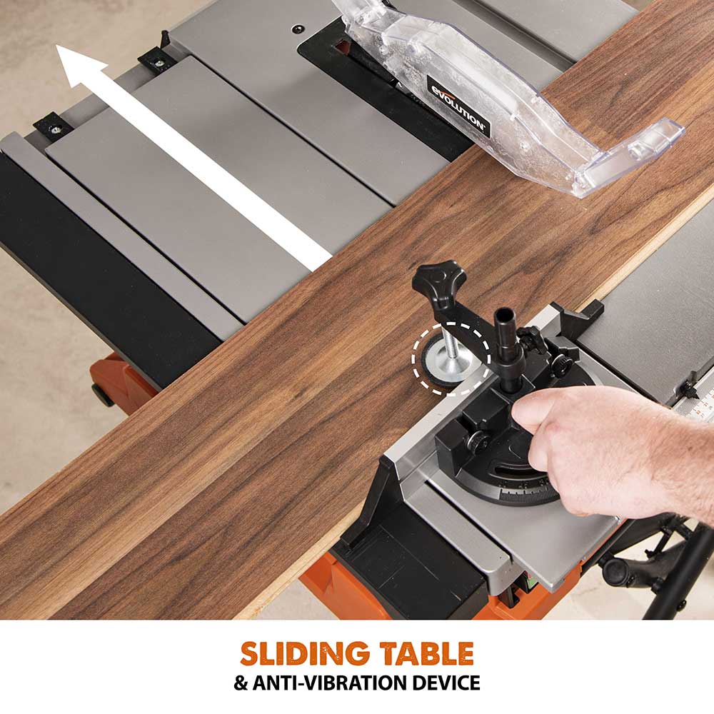 Evolution R255PTS 255mm Table Saw With TCT Multi-Material Cutting Blade