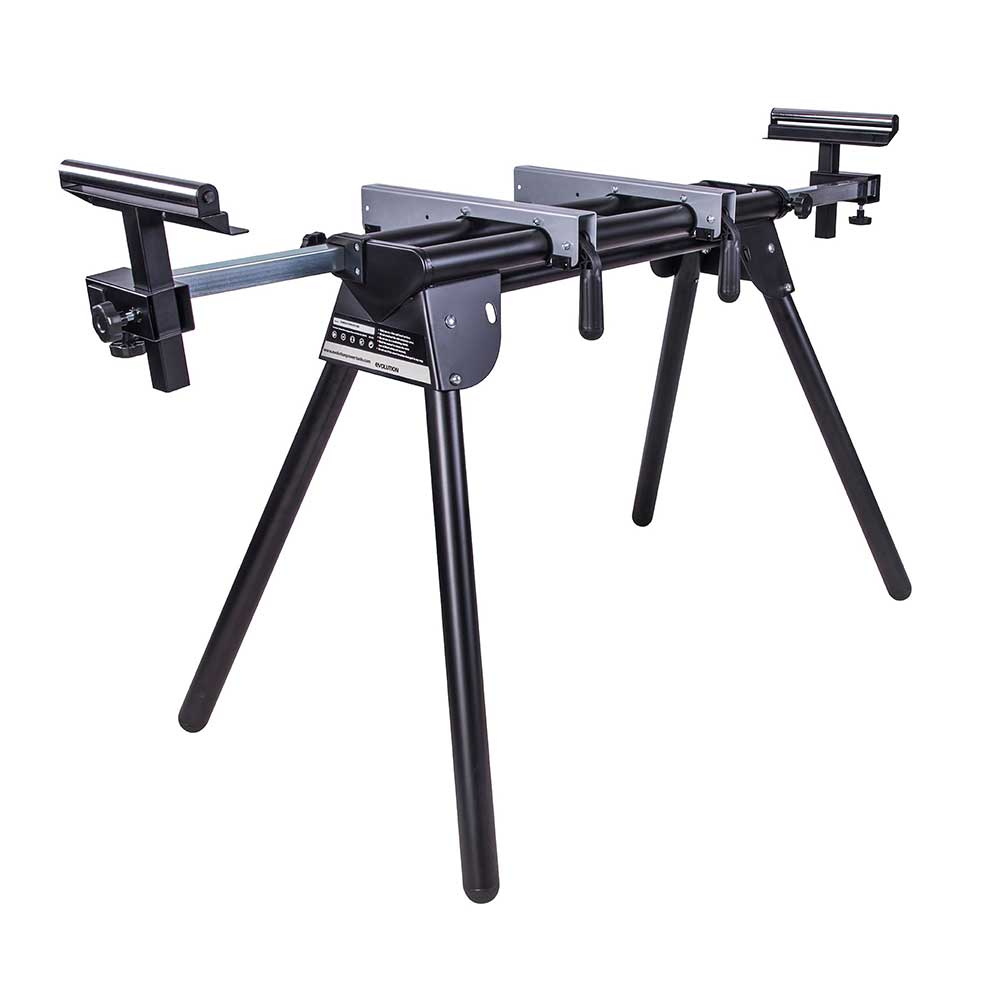 Evolution R255SMS-DB+ 255mm Double Bevel Mitre Saw & Stand Bundle